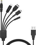5in1 Cable USB Charging Compatible for Nintendo Wii U 3DS 2DS Dsi Nds Lite PSP