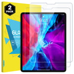 MoKo 2-Pack Screen Protector Fit iPad Pro 12.9 2021 5th Generation & iPad Pro 12.9" 2020/2018, [Anti-Scratch] Round Edge 9H Hardness Ultra Clear Tempered Glass Film for iPad Pro 12.9 Tablet - Clear