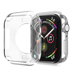 Clear Case Compatible for Apple Watch Series 4 44mm, Soft TPU Scratch-Resistant Transparent Protective Case Cover for iWatch 4 44mm