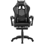 MC HAUS Chaise gaming fauteuil de bureau, chaise gamer ergonomique pour ordinateur ou office, jeu avec accoudoirs rembourres, dossier inclinable