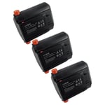 vhbw 3x Batteries compatible avec Gardena EasyCut Li-18/23 R (9823-20), EasyCut Li-18/50 (8877-20) (2500mAh, 18V, Li-ion)
