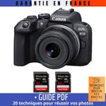 Canon EOS R10 + RF-S 18-45mm F4.5-6.3 IS STM + 2 SanDisk 32GB Extreme PRO UHS-II SDXC 300 MB/s + Guide PDF '20 TECHNIQUES POUR RÉUSSIR VOS PHOTOS