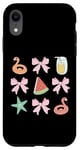 iPhone XR Pink And Orange Flamingo Floatie Bow Summer Beach Vibes Case
