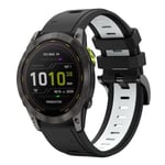 Garmin Enduro 2 / Fenix7X / Fenix ​​7X Solar /TACTIX 7/ 7 Pro, etc. Silikonarmband, 26mm - Svart, vit