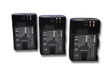 vhbw 3x batterie compatible avec Canon EOS 7D Mark II, 5DS, 5DS R, 6D, 5D Mark III appareil photo APRN (2000mAh, 7,2V, Li-Ion) avec puce d'information