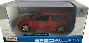VW Golf R32 mk4 in red, 1:24 scale diecast car model from Maisto, 31290R