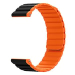 System-S Bracelet 20mm en Silicone Magnétique pour Samsung Galaxy Watch 5 4 Orange, noir/orange, Eine Grösse