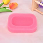 1pc Candy Color Sponge Soap Dish Box Plate Bathroom Kit Hol Pink