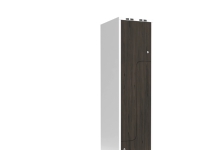Garderob 1x400 mm Rakt tak 2-styckig pelare Z-dörr Laminatdörr Nocturne trä Cylinderlås