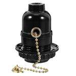 Dragkedja Ljusarmatur Dragbrytare Lamphållare Taklampa Uttag Tillbehör Black 7.00X5.50X5.50CM