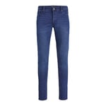JACK & JONES Men's Slim Fit Blue Jeans Low Rise Button Fastening Denim Pants for Men, Blue Denim, 36W / 32L