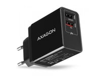 Axagon Acu-Qs24 Laddare, 2X Usb-A, Qc3.0/Smart 5V 1.2A, 24W - Svart