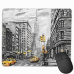 Vintage New York Street Mouse Pad with Stitched Edge Computer Mouse Pad with Non-Slip Rubber Base for Computers Laptop PC Gmaing Work Mouse Pad