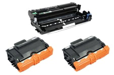 2x TN3480 Black Toner Cartridges & 1x DR3400 Drum Unit Fits Brother HL-L6300DW