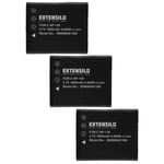 EXTENSILO 3x Batteries compatible avec Casio Exilim EX-ZR310WE, EX-ZR320, EX-ZR400BK, EX-ZR400PK, EX-ZR400WE appareil photo (1800mAh, 3,7V, Li-ion)