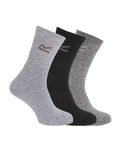 Regatta Great Outdoors Mens Cotton Rich Casual Socks (Pack Of 3) - Grey - One Size