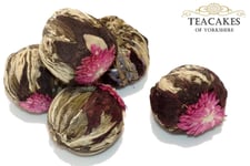 Artisan Green Gift Caddy Tea Volcano Flower Burst Flowering 15 balls