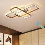 Gpzj Modern Ceiling Lamp Living Room Ceiling Light Rectangular Ring Design Flush Mount Light Fixture Dimmable Bedroom Lamp with Remote Control Dining Table Office Ceiling Decor Chandelier 70cm