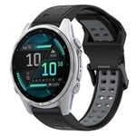 Garmin Fenix 8 AMOLED 43mm Tvåfärgat klockarmband i silikon - Svart/Grå