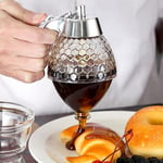 Premium Honey Syrup Dispenser Pot Jar Glass Bee Hive Trigger Kitchen Tool UK