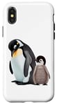 Coque pour iPhone X/XS conception drôle de taille de pingouin pour les petites