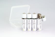 USB Batteri AA Uppladdningsbart 4-pack