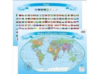 Artglob Skrivbordsunderlägg - Politisk karta med flaggor Världen