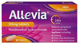 Allevia - Fexofenadine 120mg Tablets x 30 Sneezing |Runny Eyes | ITCHY Eyes/Nose