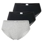 Schiesser Kalsonger 3P Modern Brazillian Slips Svart/Grå bomull 38 Herr