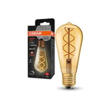 OSRAM Vintage 1906 Lampe à LED de filament doré en verre Edison, socket E27, 300 lumens, remplacement de 28 W, blanc très chaud presque comme aux chandelles (2000k), dimmable