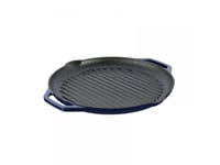 Grand_Feu Enameled Ribbed Cast Iron Frying Pan Blu