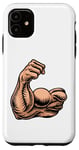 Coque pour iPhone 11 Icône de dessin animé pour bras musculaire biceps fort