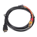 Cable HDMI vers RCA, 5 pieds/1,5 m HDMI male vers 3RCA AV Composite male M/M connecteur adaptateur cable cordon émetteur pour TV HDTV DVD