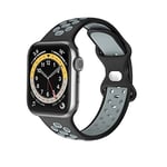 Compatible avec Apple Watch Bracelet 38mm 40mm 41mm Bracelet de rechange compatible avec iWatch Series 7 (41mm) SE Series 6/5/4 (40mm) Series 3/2/1 (38mm) - Noir Gris