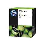 HP 301XL 2-pack High Yield Black Original Ink Cartridges