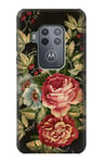 Innovedesire Vintage Antique Roses Case Cover For Motorola Moto One Zoom, Moto One Pro