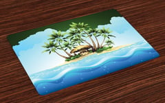 Island Place Mats Set of 4 Tropic Lands Coconut Palms