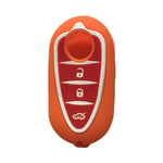 Silicone Key Cover Case Fob Holder ar Key Cover Keychain Car Remote Control,for Alfa Romeo 4C Mito Giulietta Myth 159 GTO GTA C,Orange