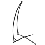 Support pour fauteuil suspendu 215cm soutien en acier pour accrocher balancelle et chaises suspendues poids max 120kg métal noir