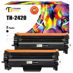 2 Black Toner Fits For Brother TN2420 TN-2420 MFC-L2710DW MFC-L2730DW HL-L2350