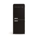 CREATE / RETRO FRIDGE COMBI 185 MARBLE/Réfrigérateur combiné noir avec poignée effet marbre et congélateur 401L / 190W, système No Frost, 3 étagères, 2 tiroirs, 70x65x185 cm