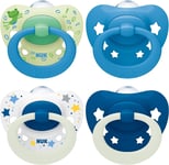 NUK Signature Day & Night Baby Dummy 6-18 months Soothes 95% of Babies (4 Count)