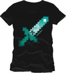 Minecraft Diamond Sword  T-Shirt Svart (X-Large)