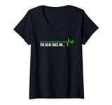 Womens Heart Attack Survivor T-Shirt - The Beat Goes On... Gift Tee V-Neck T-Shirt