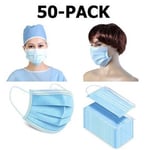 50-PACK Munskydd - Andningsmask Blå 
