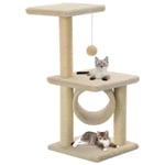 vidaXL Katt klösträd med klöspelare i sisal 65 cm beige Beige
