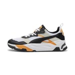 Puma Men Trinity Sneakers, Puma White-Puma Black-Vapor Gray-Clementine, 4.5 UK