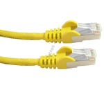 Short Yellow 0.25m Ethernet Cable CAT6 Copper Screened Network Lead FTP 25cm