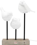 KARE Design Table Lamp Animal Birds, White, Porcelain, Concrete, Bar Brass Lacquered, Led, Bedside Lamp, Lighting, Room Decor, Bedroom, Living Room, Bulbs not Included, 52x35x25 cm