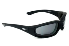 EVA lined motorcycle sunglasses/wraparound biker glasses + Free pouch & postage